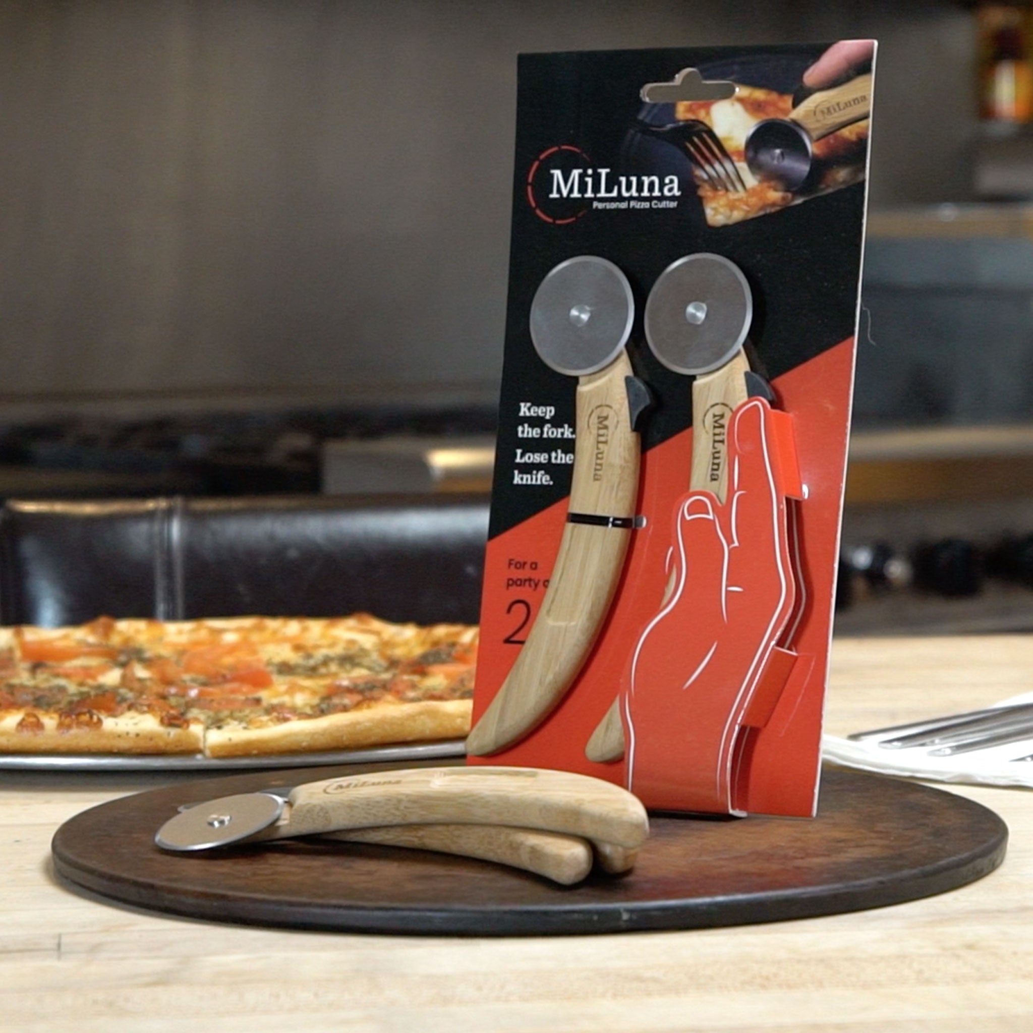 MiLuna Personal Pizza Cutter, Rotary Knife and Kitchen Gadget Tool